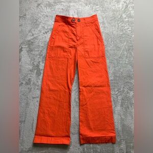 Maeve By Anthropologie The Colette Wide Leg  Pants Bright Orange Sz 6    (W859)
